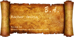 Bacher Anita névjegykártya